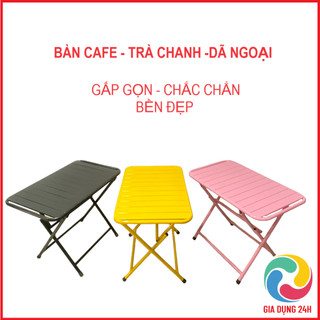 Bàn cafe xếp gọn bàn trà chanh bàn cà phê gấp gọn mặt lan sơn tĩnh điện nhiều màu sắc cao cấp