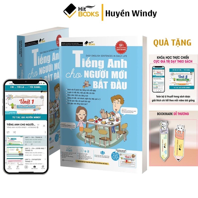 Sách Tiếng Anh Cho Người Mới Bắt Đầu KÈM KHOÁ HỌC HITBOOKS