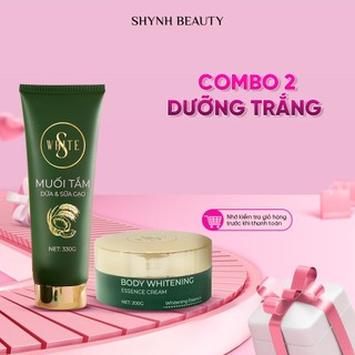 Combo 2 dưỡng trắng Body S-white Muối Tắm Dừa & Sữa Gạo và Body Whitening Esence Cream