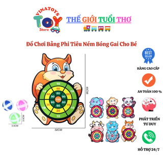 Đồ Chơi Bảng Phi Tiêu Ném Bóng Gai Cho Bé VINATOYS, Bảng Tính Điểm Hình Con Vật Ngộ Nghĩnh