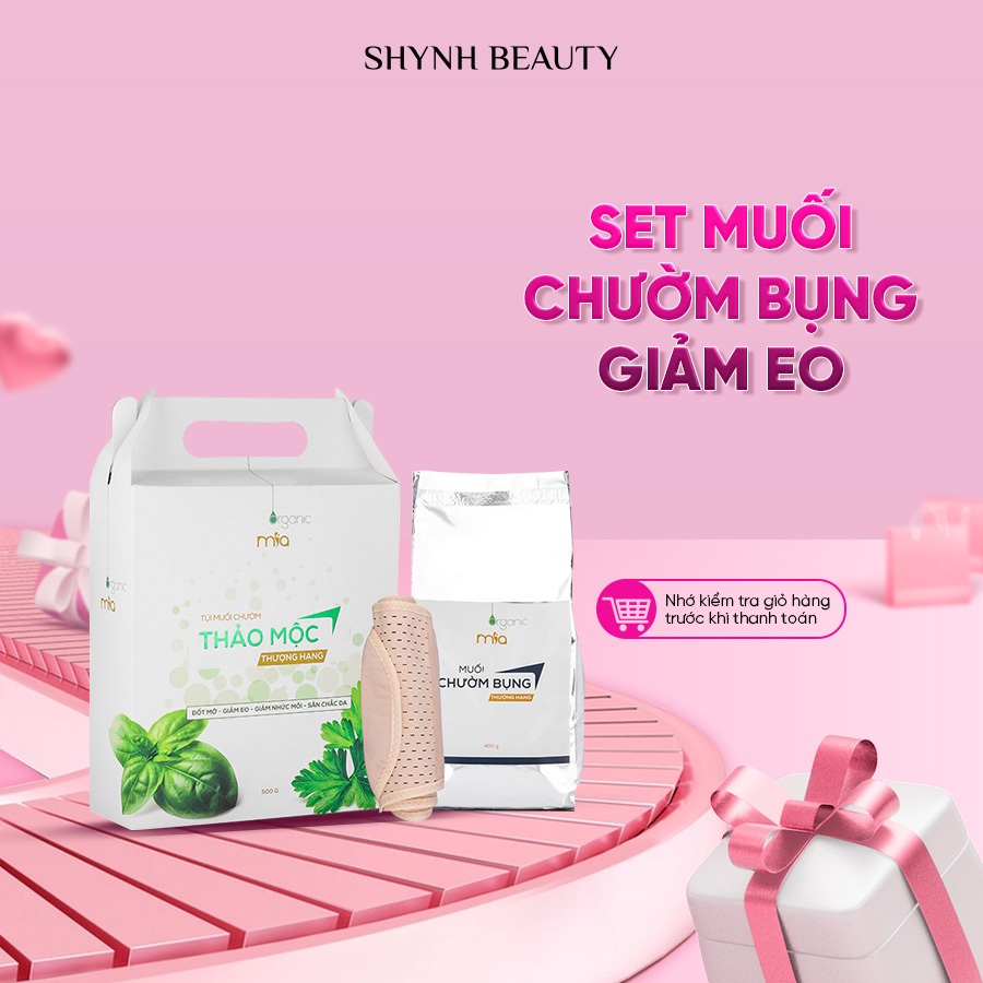 Set Muối Chườm Bụng Giảm Eo hỗ trợ mạch máu, cơ của Mẹ Bầu sau sinh Mía Organic