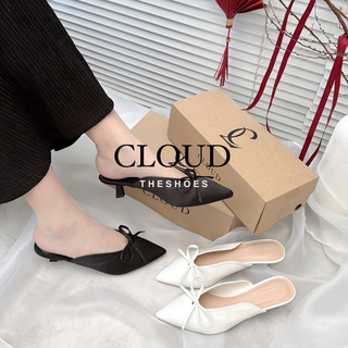Giày mũi nhọn bít mũi 4cm quai nơ