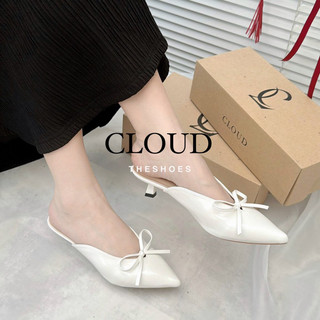Giày mũi nhọn bít mũi 4cm quai nơ
