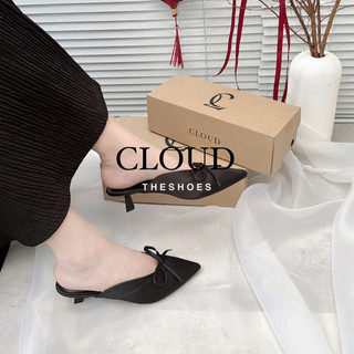 Giày mũi nhọn bít mũi 4cm quai nơ