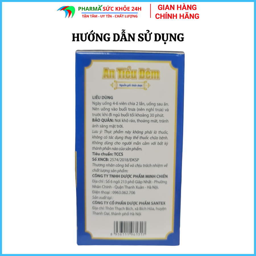 Viên Uống Giảm Tiểu Đêm, Tiểu Buốt, Tiểu Nhiều Lần An Tiểu Đêm Giảm U Phì Đại Tuyến Tiền Liệt - Hộp 30 viên