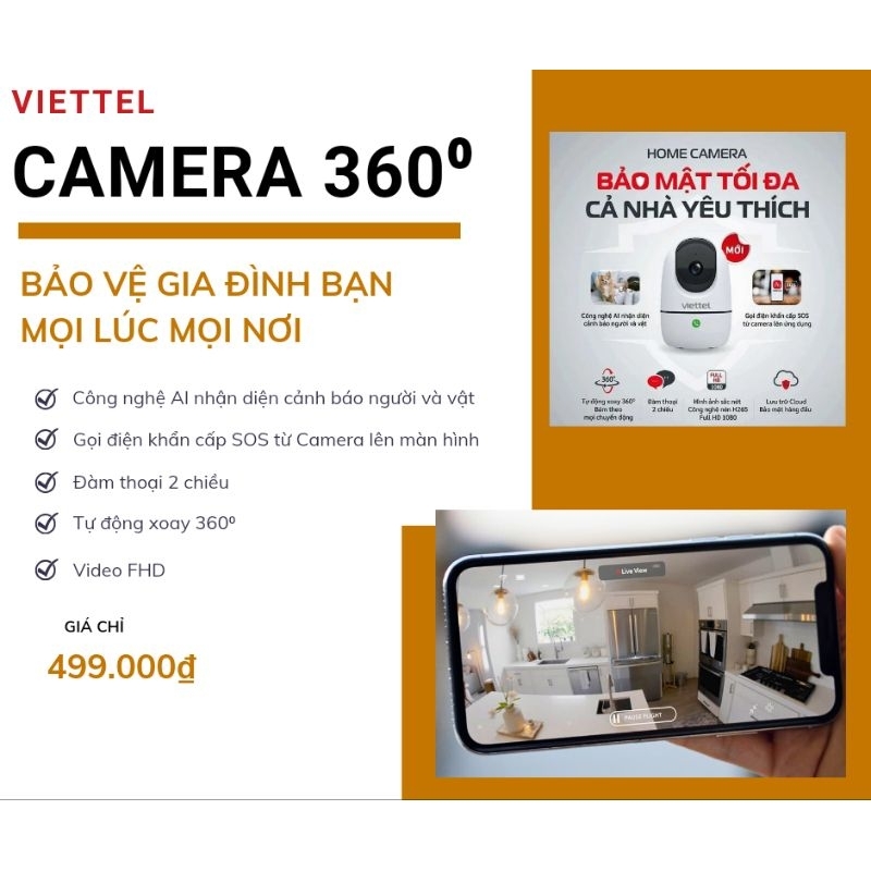Camera Viettel xoay 360⁰ Chính Hãng