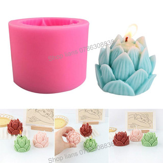 SG - Khuôn silicon 4d hoa sen làm nến thơm handmade