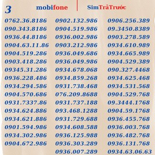 Sim Mobifone 4G Số Đẹp,giá rẻ, đăng ký được gói DTHN data khủng chỉ với 50k/ tháng có 1 tỷ gb.