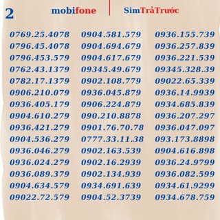Sim Mobifone gói cước trả trước  kc90, c120n, kc120, gói data ED50, DTHN ưu đãi khủng giá rẻ số đẹp