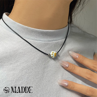 Dây chuyền dấu chân mèo gốm phối dây sáp/ dây chuyền đôi / bạn bè Madde