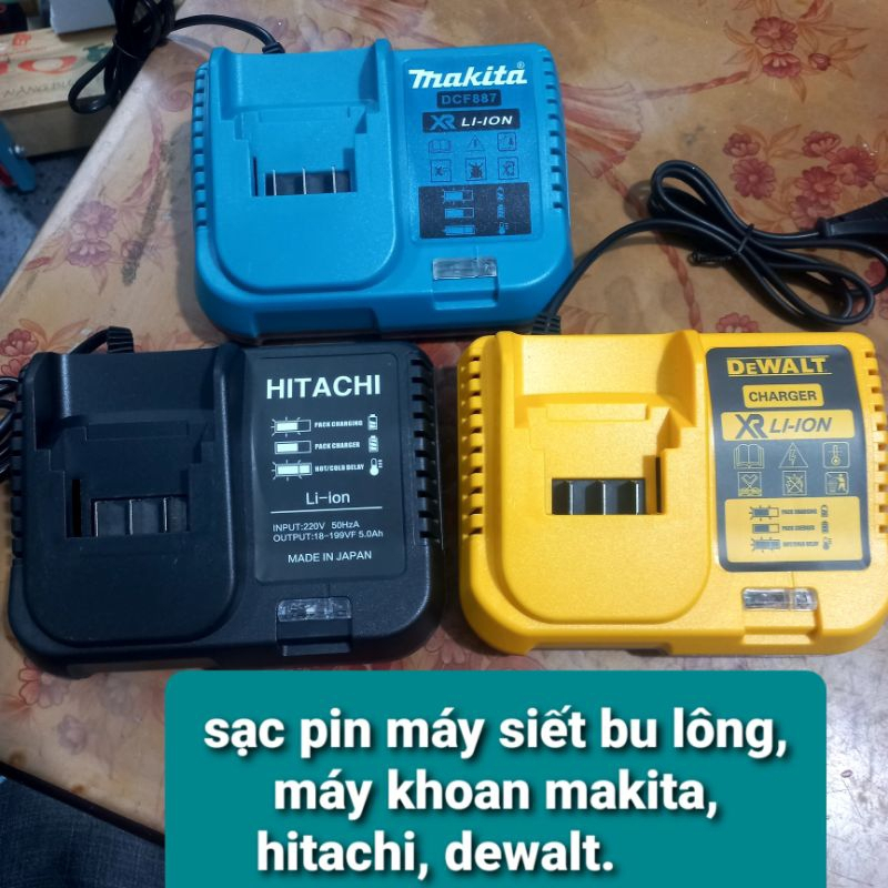 Sạc pin makita 20v, sạc pin hitachi 20v, sạc pin dewalt 20v Sử dụng cho các loại pin thông dụng
