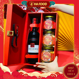 [Qùa Tết 2024]  Giỏ Quà Tết 2024 quà tết sang trọng hafood cho công ty, doanh nghiệp