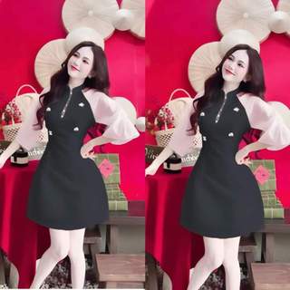 Thời Trang Nữ Đầm Đi Tiệc Bigsize 50-95kg From Dáng Ôm, Chất Vải Tafta Đính Đá Phối Von Cao Cấp