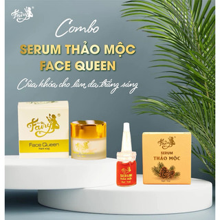 Combo face queen mini + serum thảo mộc mini hỗ trợ dưỡng trắng, mờ thâm, kiềm dầu