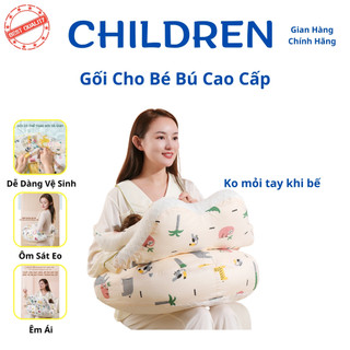 Gối cho bé bú đa năng cao cấp CHILDREN chất mềm mịn thoáng mát giúp bé không bị sặc sữa, mẹ không còn bị đau tay | TH09