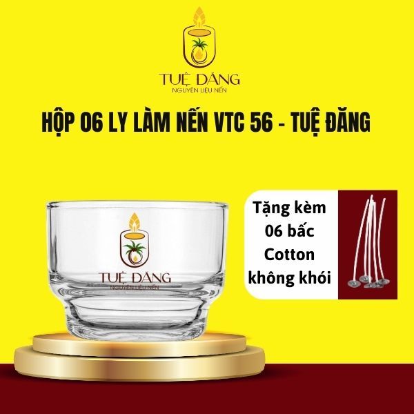 BỘ 6 LY THỦY TINH LOTUS GLASS SỐ 56 TRƠN làm nến cốc