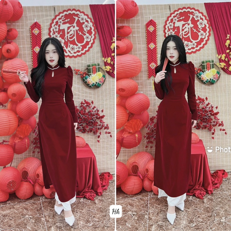 sét áo dài nhung cao cấp