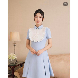 Pass đầm công sở_Đầm xanh marina dress của Armos