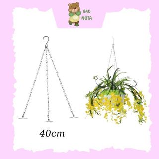 Dây xích sắt mạ kẽm 3 dây treo chậu hoatiện lợi dễ tháo lắp - dài 40cm