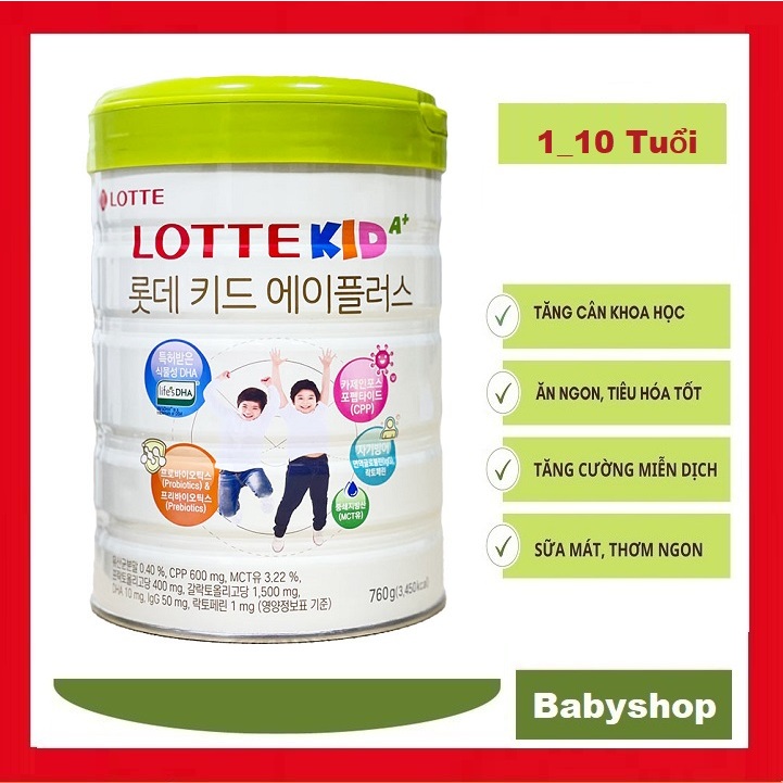 [Quét mã nhận quà] Sữa Bột Lotte Kid A+ 760g thay thế Sữa Kid Power Nội Địa Hàn.