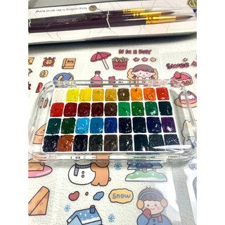 Màu Maries Chiết 24, 36 màu 0,5ml,1ml , Màu nước Marie's pocket 36 màu 0.5ml,1ml hộp Mica cao cấp- tặng kèm sticker
