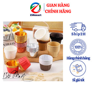 50 Ly Cupcake Nướng Bánh Giấy Nhôm Mạ Vàng Bạc Chịu Nhiệt, Cupcake Muffin, Cupcake Mousse, Cupcake Tiramisu