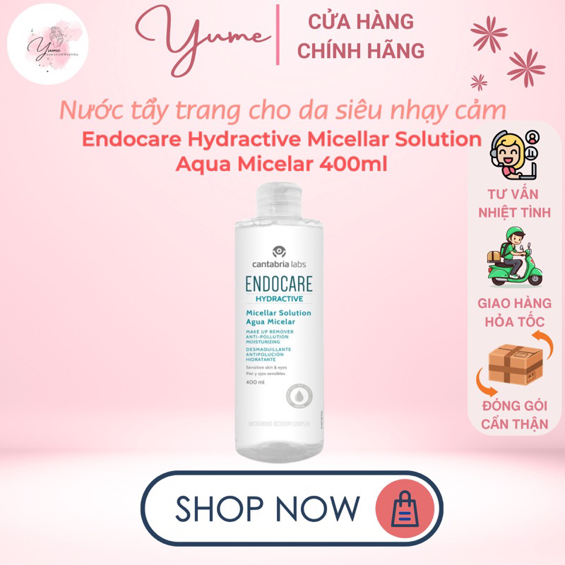 [Cóbill]Nước tẩy trang Endocare Hydractive Micellar Solution Aqua Micelar 400ml