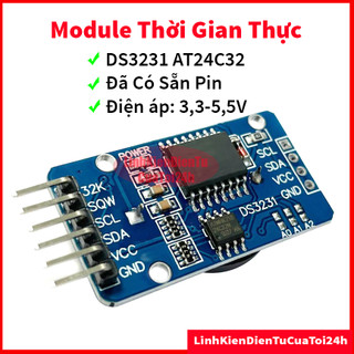 Module thời gian thực ds3231 at24c32 kèm pin, độ chính xác cao
