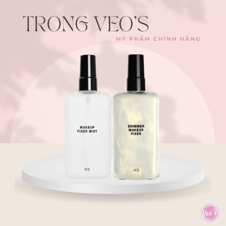 Xịt khoáng khóa nền 3ce shimmer makeup fixer & makeup fixer mist 100ml
