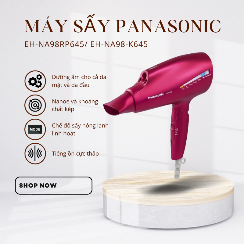 Máy sấy tóc Nanoe dưỡng ẩm Panasonic ( Pink ) | New
