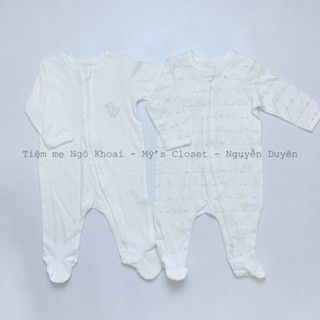 [MD75] ❤️LITTLE ME❤️ set 2 Sleepsuit liền tất khoá 2 chiều hoạ tiết vịt vàng xinh yêu cho bé