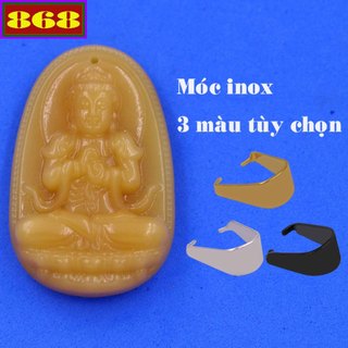 [Tuổi Mùi, Thân] Mặt Dây Chuyền Phật Đại Nhật Như Lai đá Vàng 3.6cm - Mặt Size Nhỏ - Tặng Kèm Móc Inox