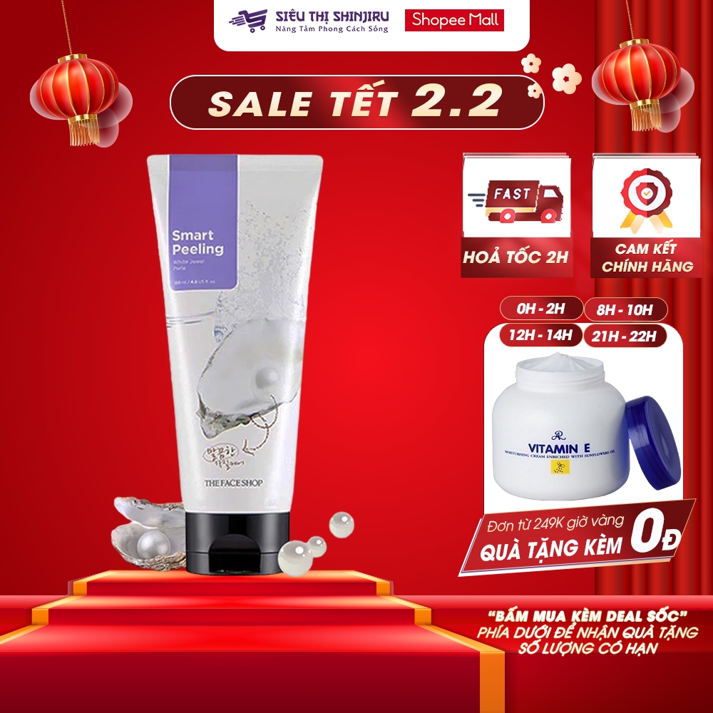 Tẩy tế bào chết ngọc trai The Face Shop Smart Peeling , tẩy da chết da mặt trắng da 120ml Hàn Quốc - PP bởi Shinjiru