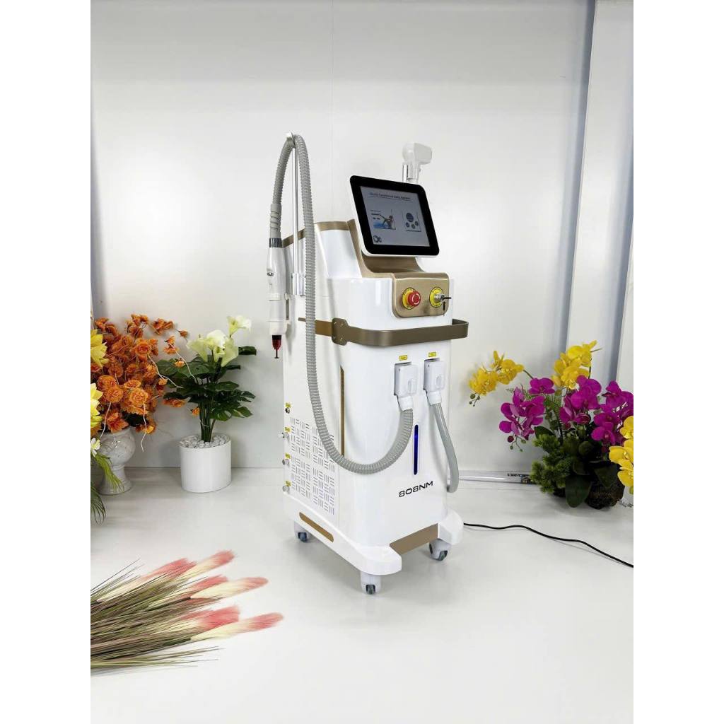 MÁY DIODE 808 LASER KOREA VÀNG 2IN1 | TRIỆT LÔNG DIODE LASER KOREA 808 2IN1 DÙNG TRONG SPA