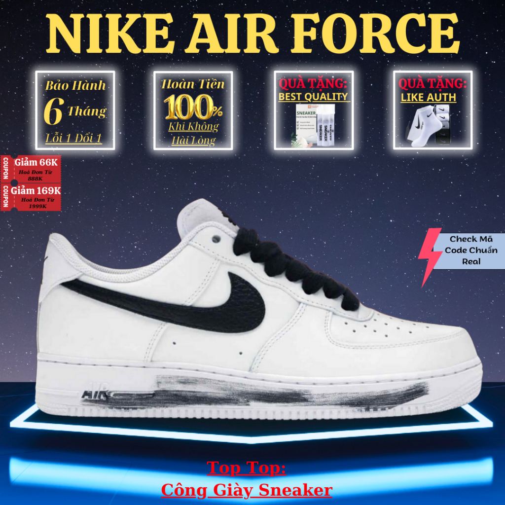 Giày Sneaker_ Hoa Cúc Tróc Sơn Trắng,Giày AF1 Tróc Sơn Bản Cao Cấp G-Dragon - Công Giày Sneaker