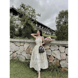 VÁY YẾM THÔ HOA THÊU A.S.H.Y.L.E.Y - kèm ảng thật cận chất