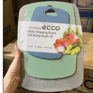 Thớt nhựa 3 món ecco, thớt kháng khuẩn chống nấm mốc