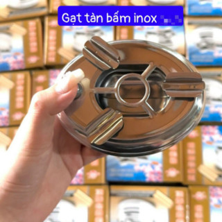 Gạt tàn thuốc có nút bấm inox loại lớn cao cấp tiện dụng