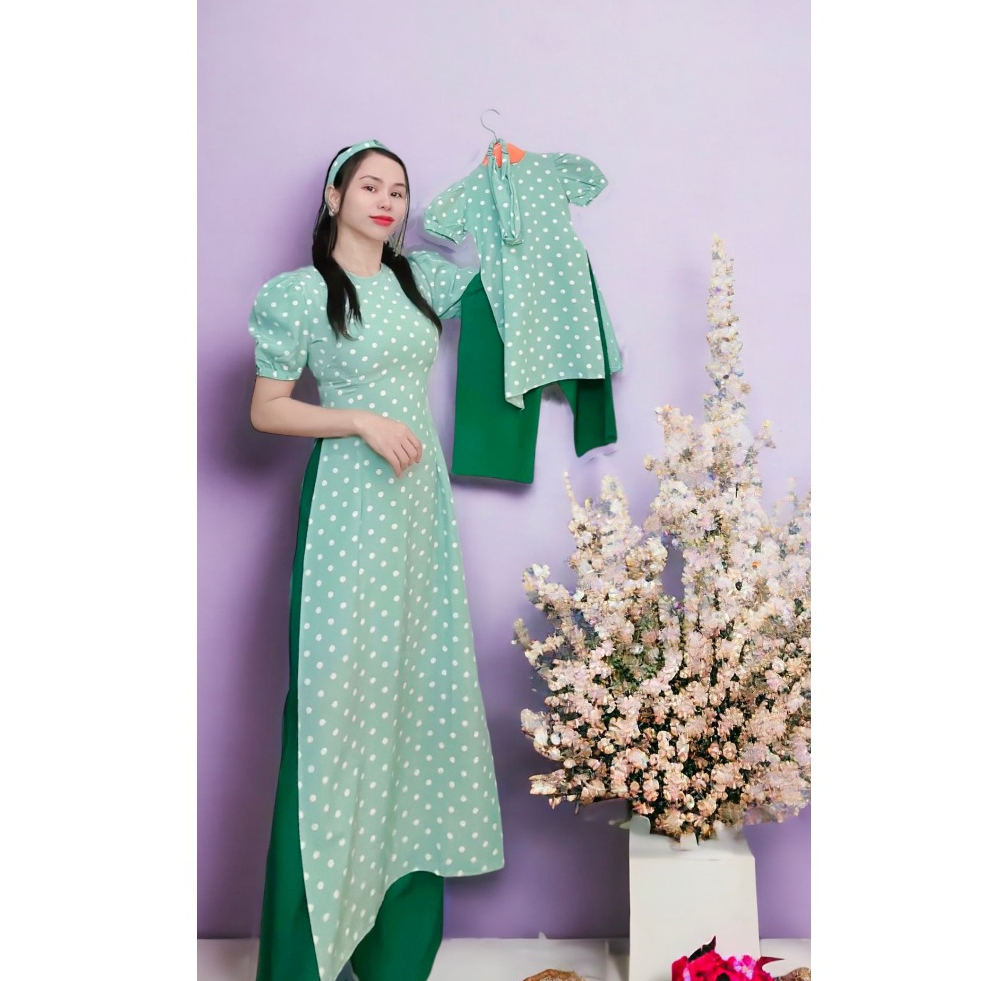 Áo dài chấm bi Mẹ và Bé
