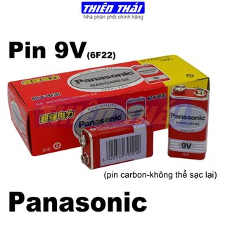Pin 9V Panasonic,carbon,pin vuông,pin 6F22 cho micro không dây, báo động khói,đồng hồ vạn năng