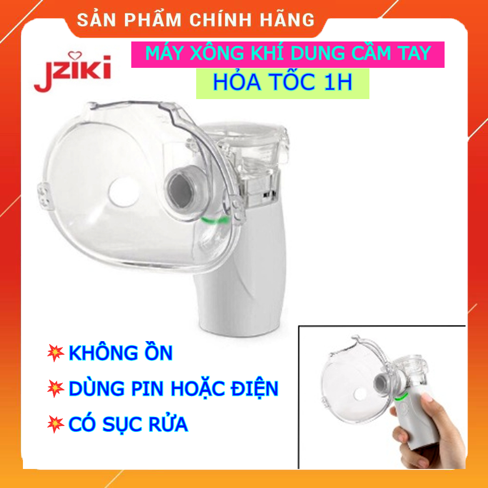 (HỏaTốc1h) Máy xông khí dung dùng pin Mesh Nebulizer Jziki cho bé và người lớn, không ồn - Máy xông mũi họng cầm tay