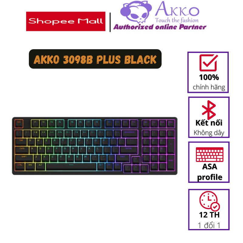 AKKO 3098B Plus Black / White (Multimodes / RGB / Gasket mount)