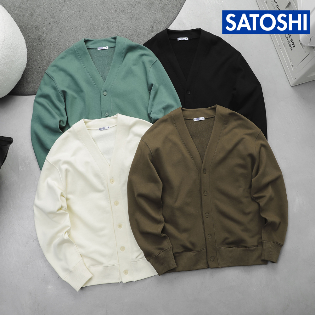 Áo khoác Cardigan Satoshi 24AK001 basic đủ màu chất nỉ bông dày dặn chuẩn form