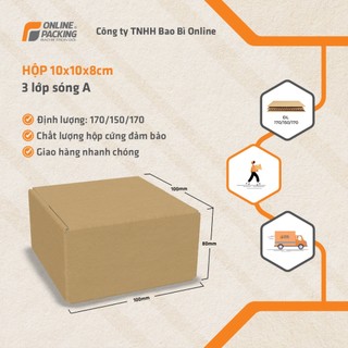 10x10x8 Combo 100 hộp carton cod dày sóng A