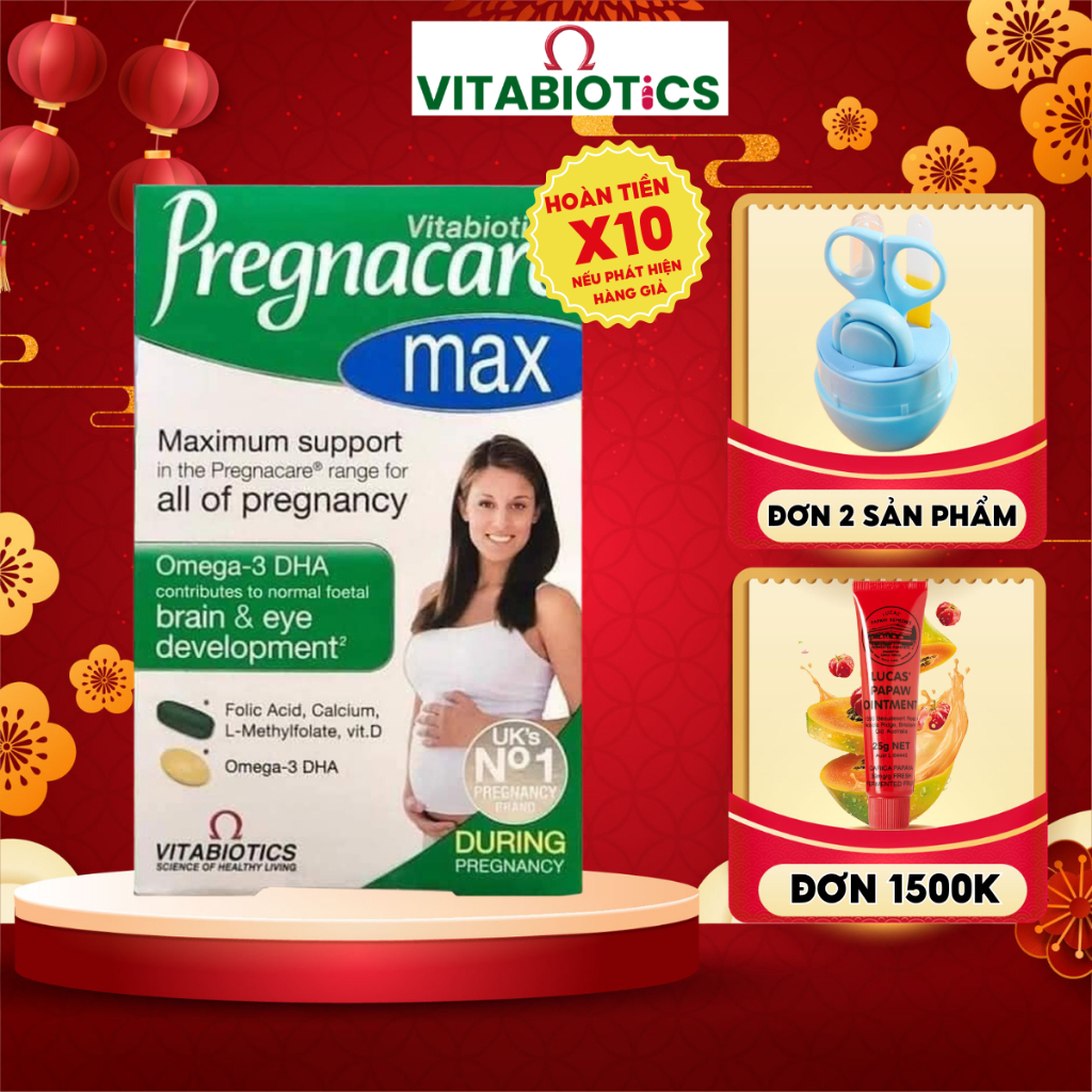 Vitamin tổng hợp cho mẹ bầu Pregnacare Max bổ sung dưỡng chất giúp mẹ khỏe mạnh, bé thông minh hộp 84 viên của Anh quốc