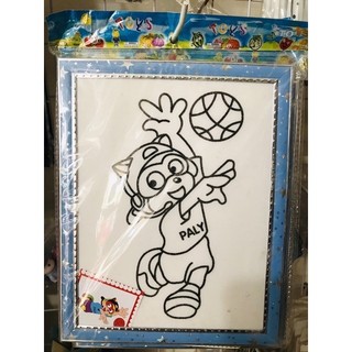 Tranh khung xốp tô màu nước 17x22cm kèm màu