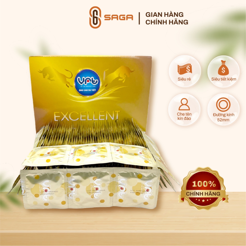 Bao cao su gia đình Vrt Excellent hộp 144 chiếc tiêu chuẩn Đức giá rẻ tiết kiệm
