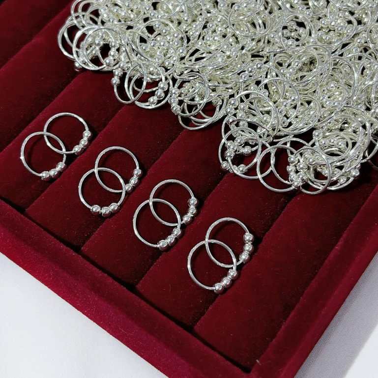 Bông Tai Trẻ Em 3 Bi Tròn - Minh Canh Jewelry