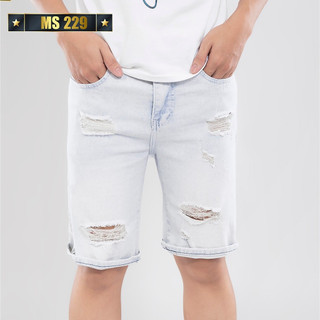 Quần short jean nam màu đen chất bò - quần jean lửng ngắn nam co giãn thời trang cao cấp Luty_shop90 ms226