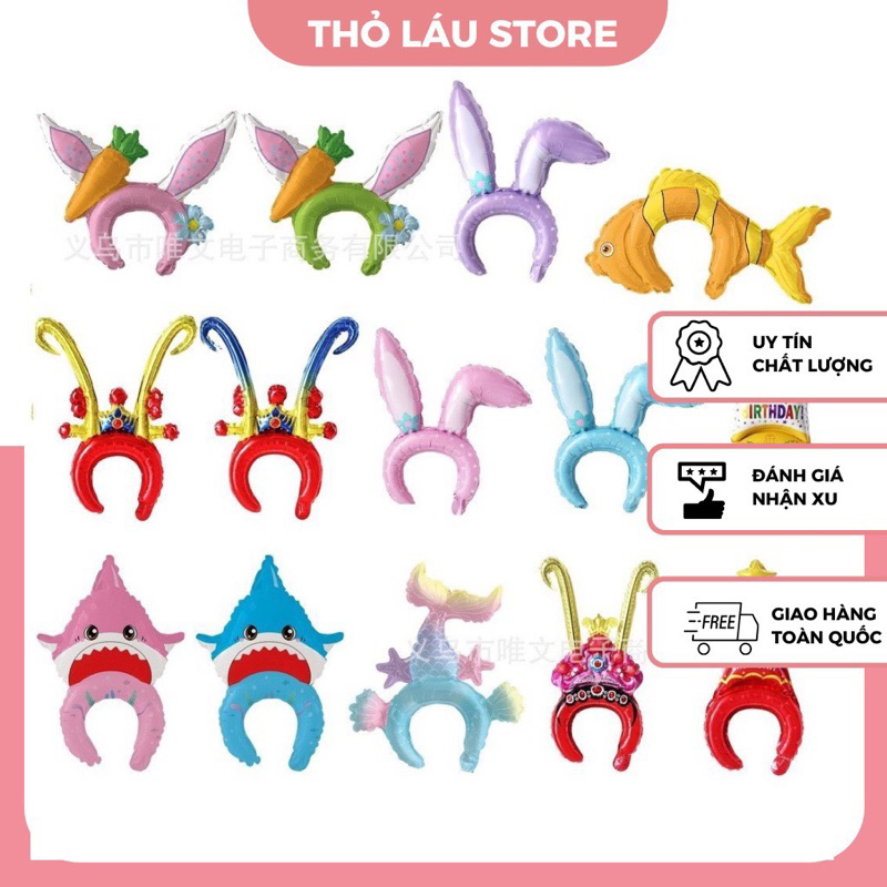 Băng Đô Đính Sao Thỏ delu Bong Bóng Cho Bé Mẫu Giáo / Tiệc Sinh Nhật / Lễ Kỳ Nghỉ Omera